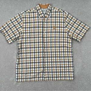 Timberland Shirt Adult XL/TG Plaid Button Up Short Sleeve Casual Outdoor Men